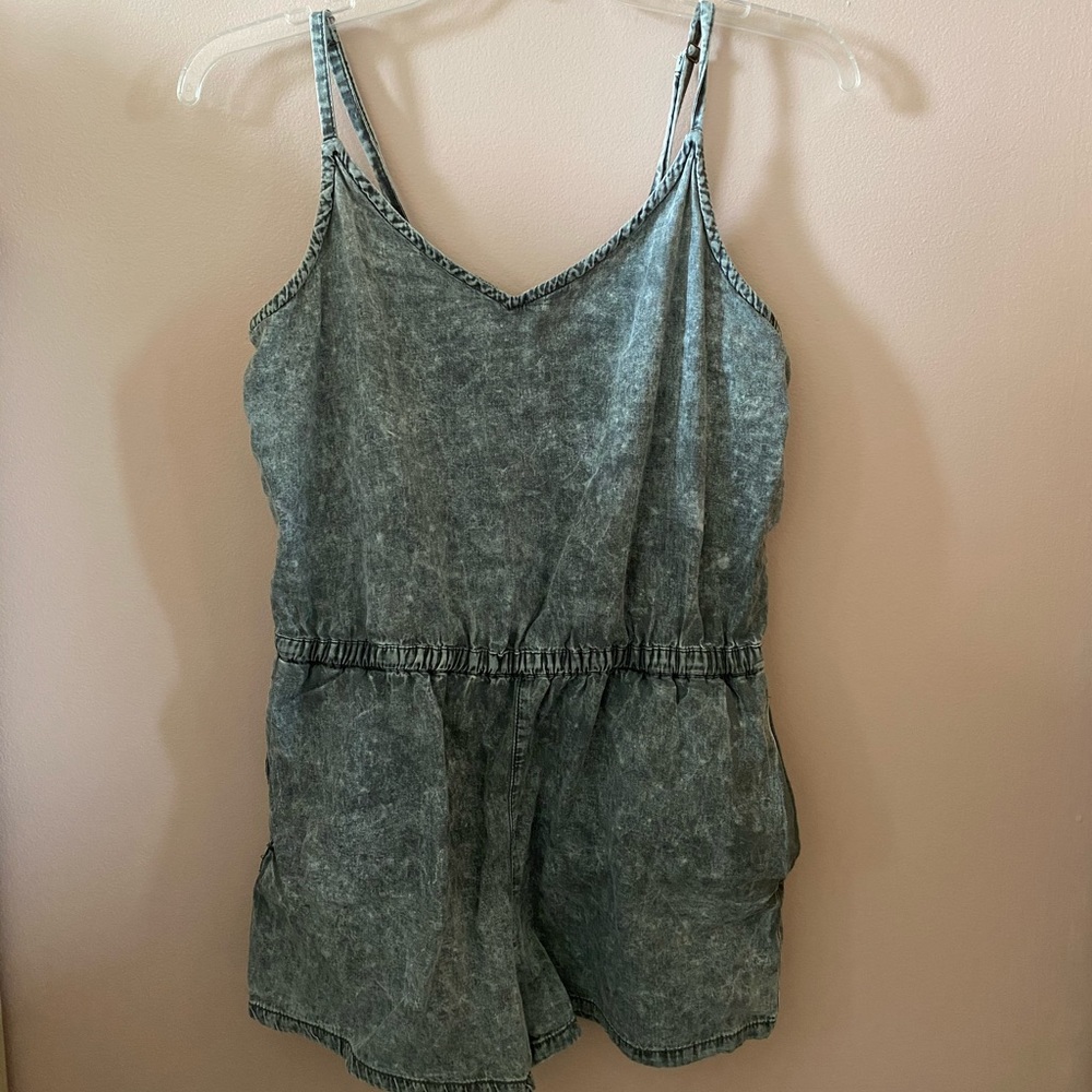 Forever 21 Fake jean grey romper
